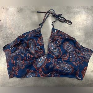 Navy Paisley Halter Top